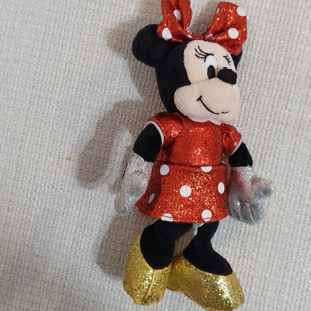 TY Beanie Baby Disney 6" MINNIE MOUSE Super Sparkle Red Toy‎ Plush
